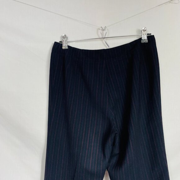 Harvé Benard by Bernard Holtzman Women's Navy and Red Pinstripe Pants Size 8 - Picture 8 of 10